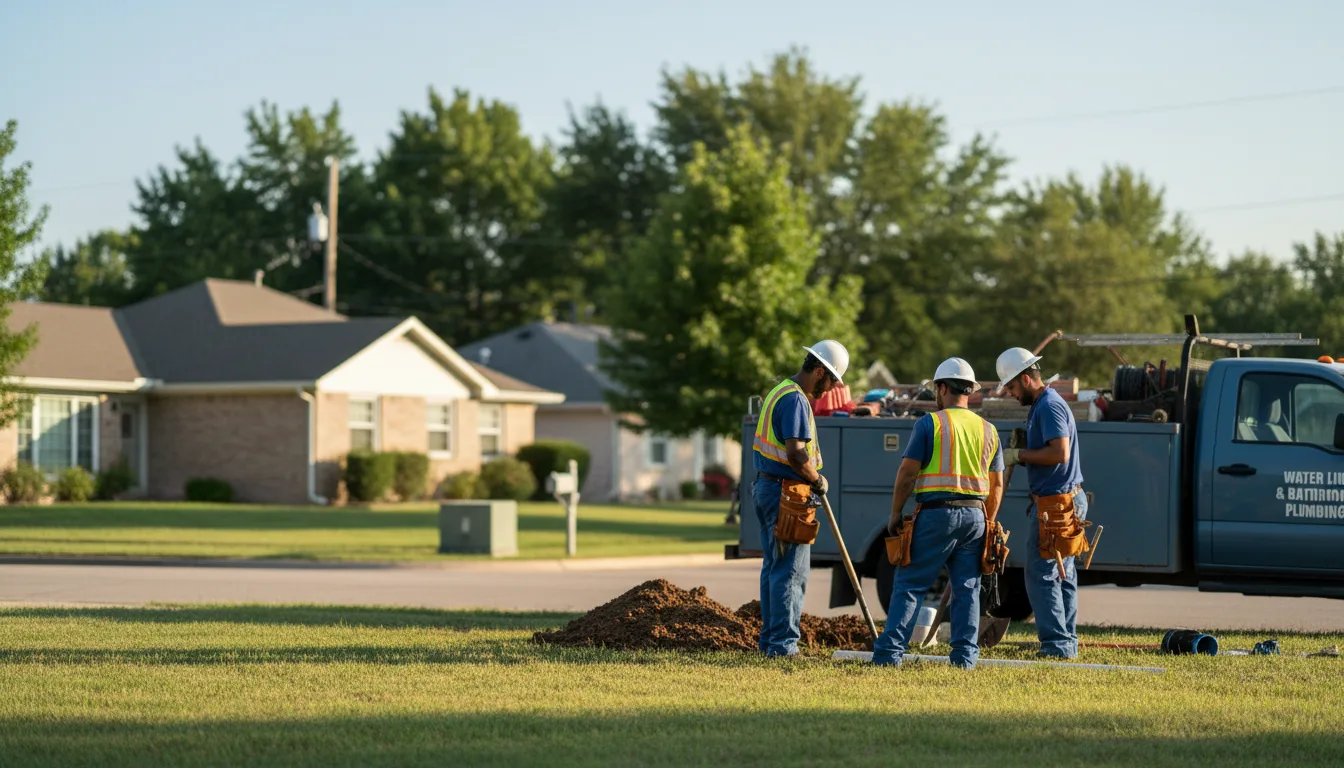 Residential water line and bathroom plumbing service in Goessel, KS